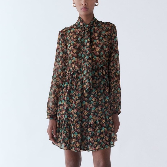 ZARA Floral Print Dress - Picture 1 of 11